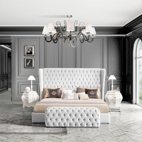 Двуспальная кровать - Hermes  - DI MARCO INTERIOR SOFA - классическая / обитая / с обитым изголовьем