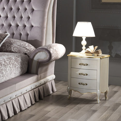 Классический ночной столик - QUEEN  - DI MARCO INTERIOR SOFA - из лакированной древесины / из позолоченного дерева с золотым листом / с основанием из лакированной древесины