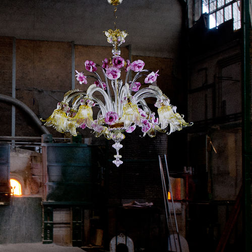 Классическая люстра - FLEUR SECOLO - BOTTEGA VENEZIANA - из дутого стекла / из муранского стекла / 8 лампочек