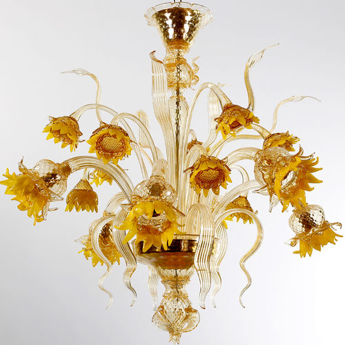 Классическая люстра - GIRASOLI - BOTTEGA VENEZIANA - из дутого стекла / из муранского стекла / 6 лампочек