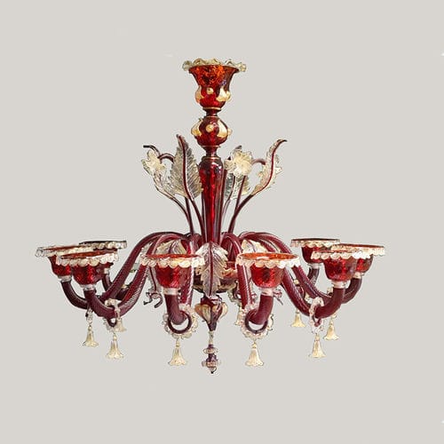 Классическая люстра - ALGIEBA-ROSSO - BOTTEGA VENEZIANA - из дутого стекла / из муранского стекла / 12 лампочек