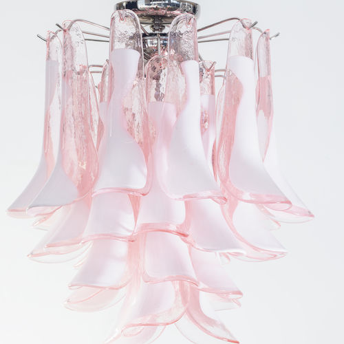 Розовая люстра - Artemide rosa - BOTTEGA VENEZIANA - ар-деко / из муранского стекла / из хромированного металла