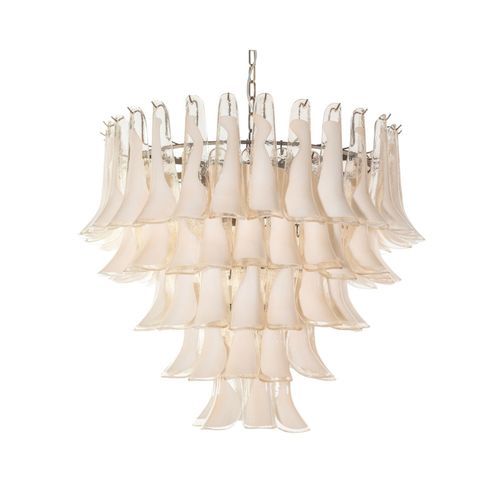 Люстра винтаж - ARTEMIDE AVORIO - BOTTEGA VENEZIANA - из металла / из муранского стекла / 9 лампочек