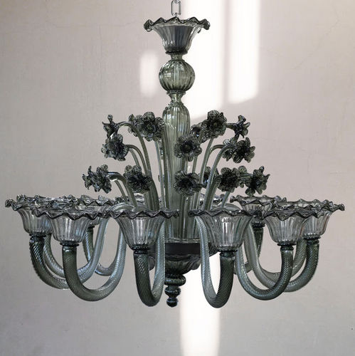 Люстра венецианский стиль - VENETIAN NIGHT - BOTTEGA VENEZIANA - из хромированного металла / из муранского стекла / венецианское стекло