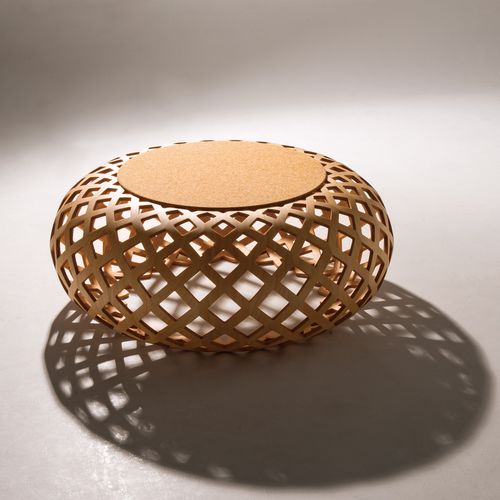 Пуф уникальный дизайн - KINA LUX FLOOR C - CondeHouse - из гнутой древесины / из березы / круглый