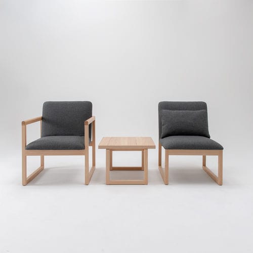 Современное низкое кресло - JINGU - CondeHouse - из ткани / из кожи / из ясеня