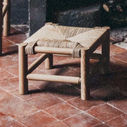 Табурет деревенский стиль - PÉNÉLOPE - Midi - из дуба / из соломы