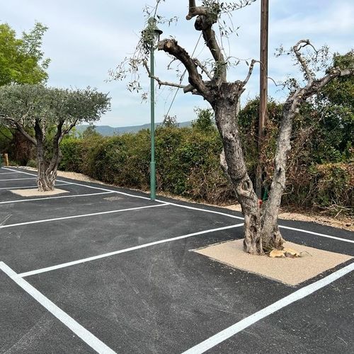 Напольное покрытие из пробкового дерева - RÉSINEO® ARBRE - RESINEO - из мраморной крошки / из полимера / для улицы