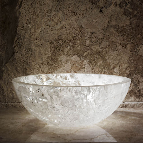 Раковина на столешнице - WHTIE CRYSTAL - INDIA STONE EXPORT - из композита / одиночная / круглая