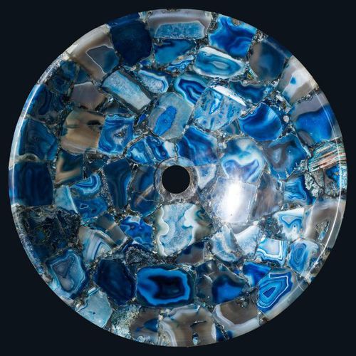 Раковина на столешнице - BLUE AGATE - INDIA STONE EXPORT - одиночная / круглая / для профессионального использования