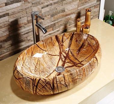 Раковина на столешнице - RAIN FOREST GOLDEN MARBLE - INDIA STONE EXPORT - одиночная / для профессионального использования