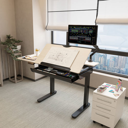 Напольный рабочий стол - ET120 - Loctek Ergonomic Technology Corp. - современный / из дерева / из металла