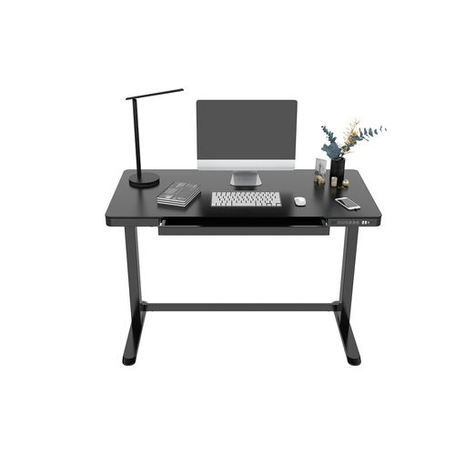 Напольный рабочий стол - ET118-N - Loctek Ergonomic Technology Corp. - современный / из металла / из закаленного стекла