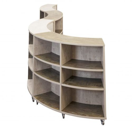 Книжный шкаф ширма - DOUBLE CURVED - Academia furnitures industries - подвижный / с роликами / современный