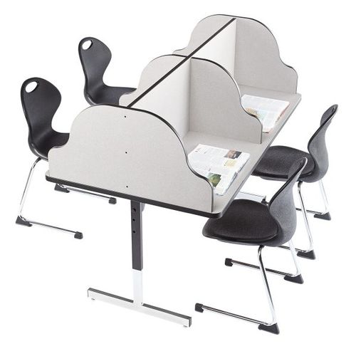 Современный стол - QUAD STUDY CARREL - Academia furnitures industries - из стали / из ламината высокого давления / с основанием из стали