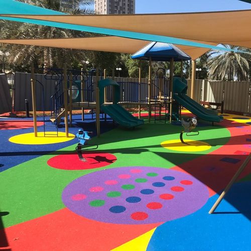 Напольное покрытие для игровой площадки - SAFEPOL MULTICOLOR - KDF - Sports Flooring Production - из переработанной резины / из полиуретана / из СКЭП