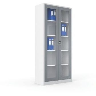 Высокий шкаф для папок - 198 - OFISTIM - из дерева / из стекла / с распашной дверцей