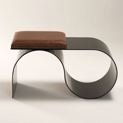 Табурет уникальный дизайн - SIA - Jason Mizrahi Designs - из кожи / с основанием из алюминия / с основанием из бронзы