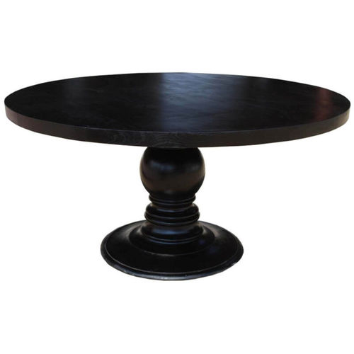 Классический обеденный стол - BROCTON  - Furniture BoutiQ - из эбенового дерева / с основанием из древесины / круглый