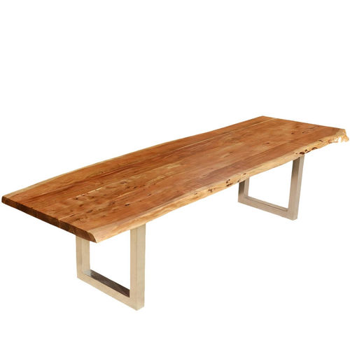 Современный обеденный стол - PORTLAM - Furniture BoutiQ - из дерева / с основанием из металла / прямоугольный