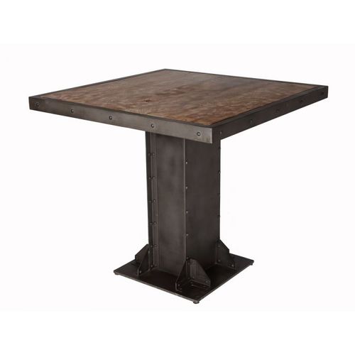 Обеденный стол промышленный дизайн - PYRAM - Furniture BoutiQ - из дерева / с основанием из железа / квадратный