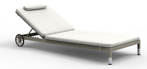 Современный садовый шезлонг - TACO - SJY FURNITURE - для профессионального использования / регулируемая спинка / с роликами