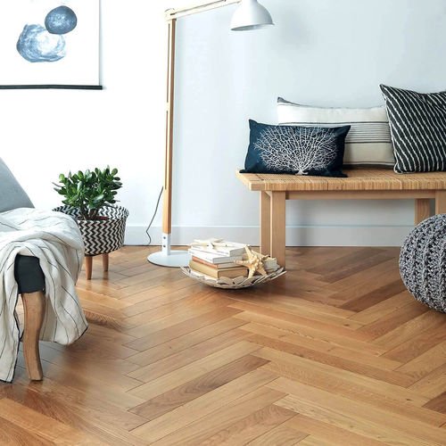 Паркет из паркетной доски - SELECTION SATIN - Décoplus Parquets - европейский дуб / «елочка» / покрытый лаком