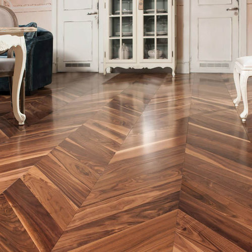 Паркет из паркетной доски - RUSTIQUE - Décoplus Parquets - из американского ореха / «венгерская елка» / с инкрустацией из дерева