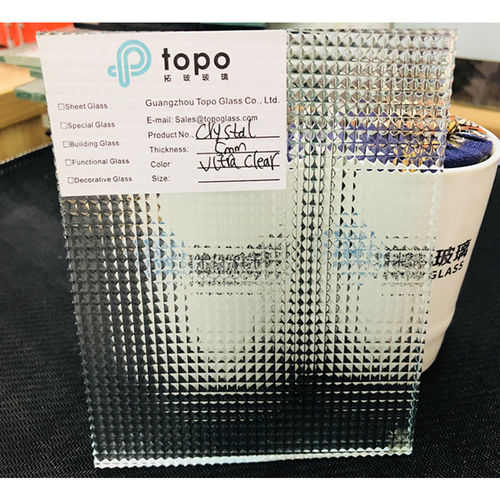 Декорированная стеклянная панель - CP-TP - Guangzhou Topo Glass Co., Ltd. - текстурированная / прозрачная / для мебели