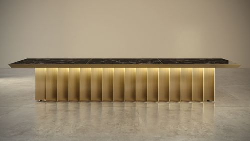 Современный стол для конференций - GIOVANNOZZI MARMI S.R.L. - из мрамора / с основанием из металла / прямоугольный