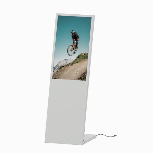 Цифровое информационное табло - PLANAVISION L-Stand Digital WHITE SAMSUNG 32" - FEPRO - отдельностоящее / для внутреннего применения / из стали