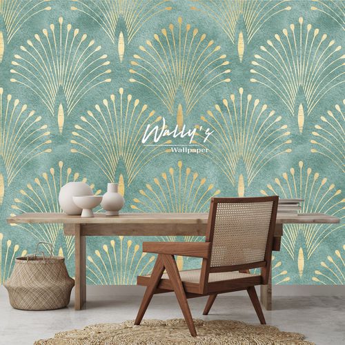 Современный обои - LOTUS DECO  - Wally's - в полоску / зеленый / бежевый