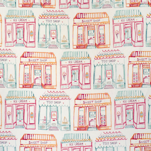 Обивочная ткань - KERMESSE SHOPS - Aldeco Interior Fabrics - для штор / городской мотив / из льна