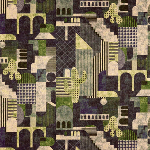 Обивочная ткань - INHAUS PRINTED COTTON VELVET VIRALOFF - Aldeco Interior Fabrics - для штор / с рисунком / из хлопка