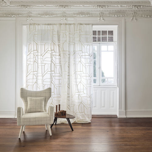 Гардинная занавеска c геометрическим рисунком - INFLUENCE    - Aldeco Interior Fabrics - из хлопка / из полиэстера / прозрачная