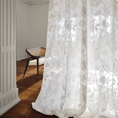 Гардинная занавеска в цветочек - VOLUPTÉ DE LA VIE - Aldeco Interior Fabrics - из хлопка / из полиэстера / прозрачная