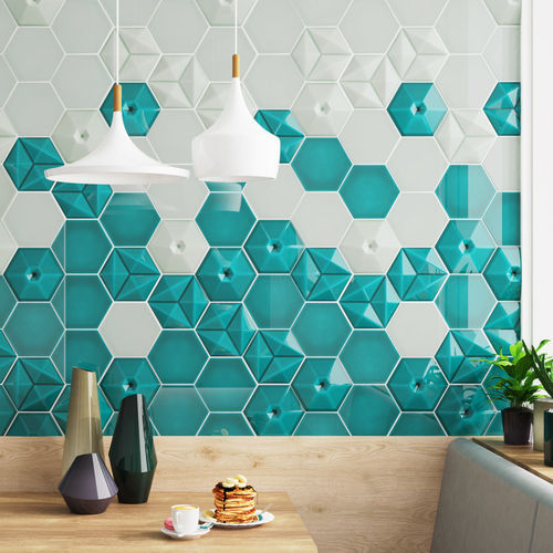 Шестиугольная плитка - HEX&Aacute;GONO - CERAGNI | WALL CERAMIC TILES - из керамики / глянцевая / рельефная