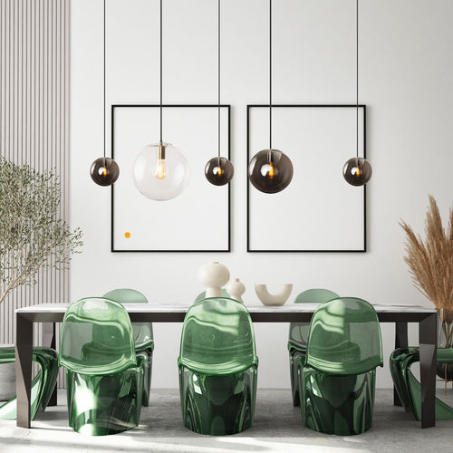 Светильник на рейке LED - ORB - s.luce - сферический / из металла / из стекла