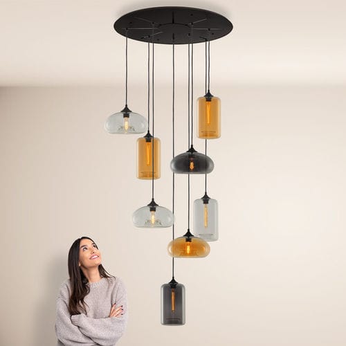 Подвесная лампа - CRUET XL - s.luce - из стекла / из дутого стекла / из дымчатого стекла