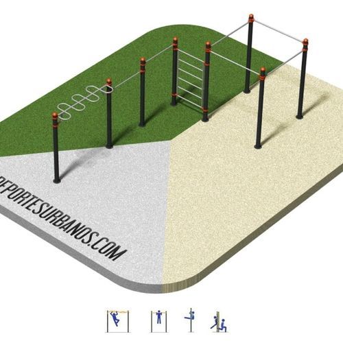 Спортивная площадка для улицы для школ - DUCG-2005 - DEPORTES URBANOS - для городских зон / отжимание на брусьях / приседание со штангой