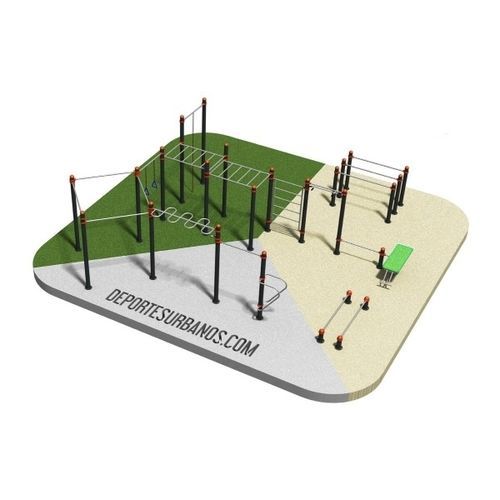 Спортивная площадка для улицы для общественных мест - CALISTHENICS PARK 2003 - DEPORTES URBANOS - жим лежа / кранч / отжимание на брусьях