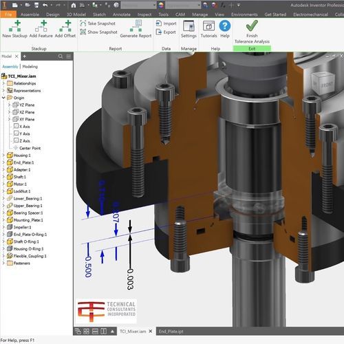 Программное обеспечение для разработки - INVENTOR TOLERANCE - Autodesk - анализа и моделирования / FAO / для стальной конструкции