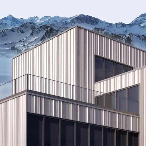 Панельная облицовка фасада - GLACE - ATELIERS 3S - из гальванизированной стали / из нержавеющей стали / вертикальная