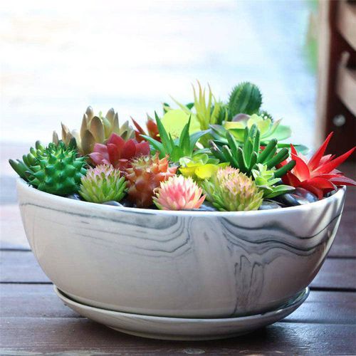 Садовый горшок из керамики - AN0011/AN0012/AN0013 - Guangzhou Ancooly Gardening LTD - из мрамора / отдельностоящий / круглый