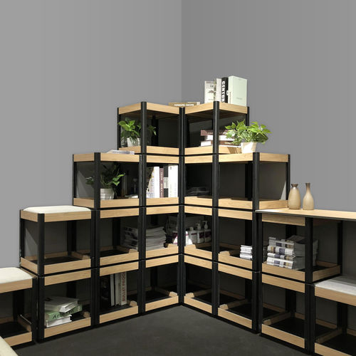 Угловой стеллаж - DEBO-FURNITURE-11 - DEBO - современный / из ламината высокого давления / из ламината