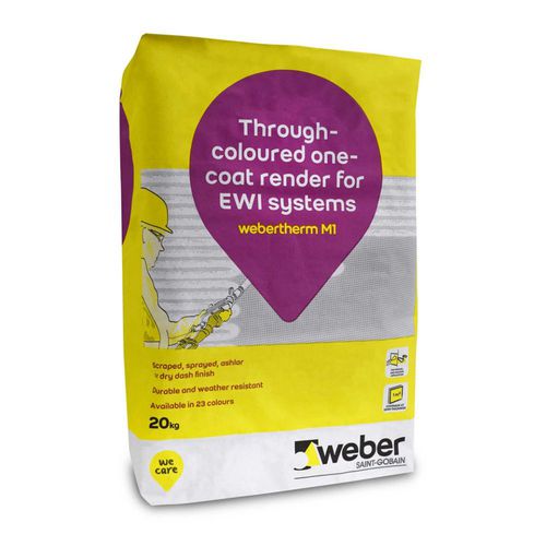 Изоляционная штукатурка - WEBERTHERM M1 - Weber - для наружного применения / для стены / минеральная