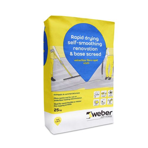 Строительный раствор для затирки - WEBERFLOOR FIBRE RAPID 4320 - Weber - самовыравнивающийся / для проушины / для бетона