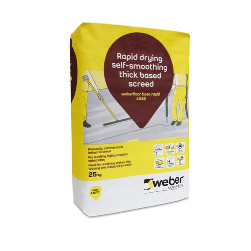 Строительный раствор для затирки - WEBERFLOOR BASE RAPID 4360 - Weber - самовыравнивающийся / для бетона / облегченный