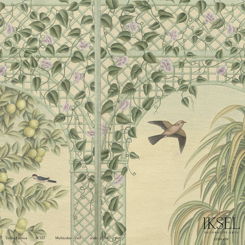 Современный обои - SC137 Trellis Exotica - Iksel Decorative Arts - из стекловолокна / виниловый / природный мотив