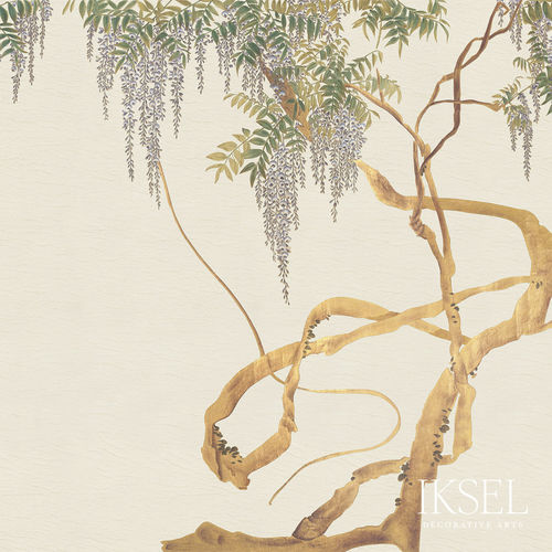 Современный обои - SC110 Edo Wisteria - Iksel Decorative Arts - виниловый / из стекловолокна / природный мотив